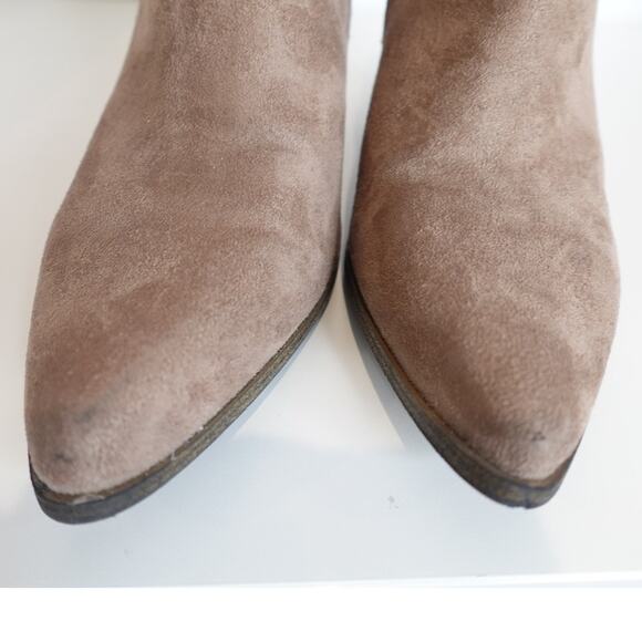 Candies Mocha Suede Ankle Boot / Booties/ Chunk Heel - Picture 5 of 10